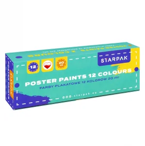 Farby Plakatowe 12 Kolorów 20Ml School Starpak