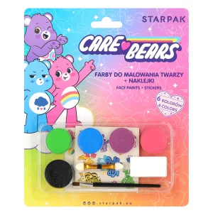 Farby do malowania twarzy 6 kolorów z naklejkami Care Bears STARPAK