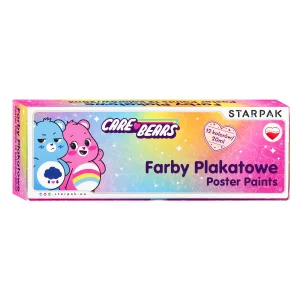 Farby plakatowe 12 kolorów 20ml Care Bears STARPAK