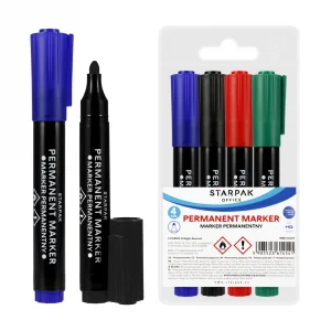 Marker Permanentny Okrągły 4 Kolory W Etui Starpak