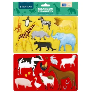 Szablon Rysunkowy 225X130 2Szt Animals Starpak