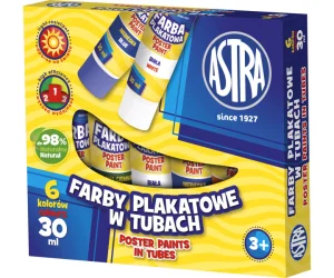 Farby Plakatowe Tuba 30 Ml  6 Kolorów Astra