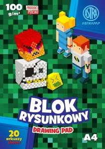 Blok Rysunkowy A4/20 Biały 100G Pixel Astra Klasa