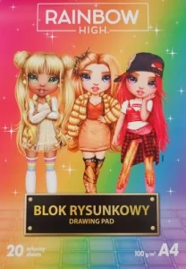 Blok Rysunkowy A4/20 Kartek Biały 100 G Rainbow Astra