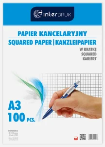 Papier Kancelaryjny A3 100 Kartek Kratka Interdruk