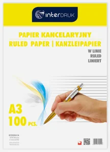 Papier Kancelaryjny A3 100 Kartek Linia Interdruk