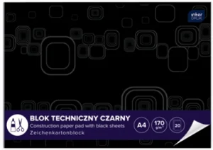 Blok Techniczny A4 10 Kartek Czarny Interdruk