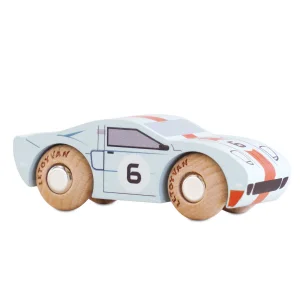 Kolekcjonerski samochodzik GT145 Fred wyścigowe drewniane auto Le Toy Van
