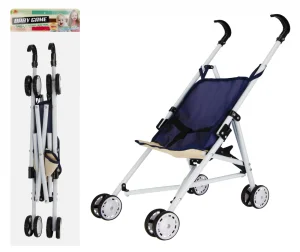 Wózek Dla Lalek Parasolka Metalowy Granatowy Mega Creative