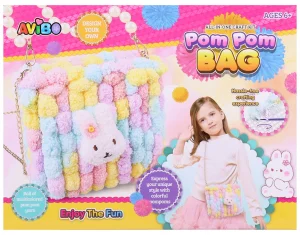 Zestaw kreatywny Torebka pluszowa fioletowo-różowo-biała MEGA CREATIVE
