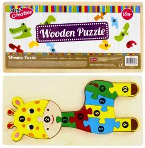 Układanka Drewniana Żyrafa 10 Elementów Mega Creative