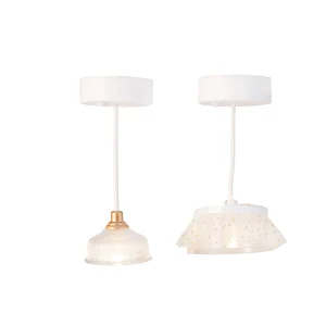 Oświetlenie domku dla lalek zestaw 2 lampy wiszące wyposażenie domki Lundby