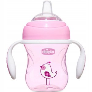 Chicco Pierwszy Kubek Treningowy z miękkim ustnikiem 4m+ 200 ml - Różowy